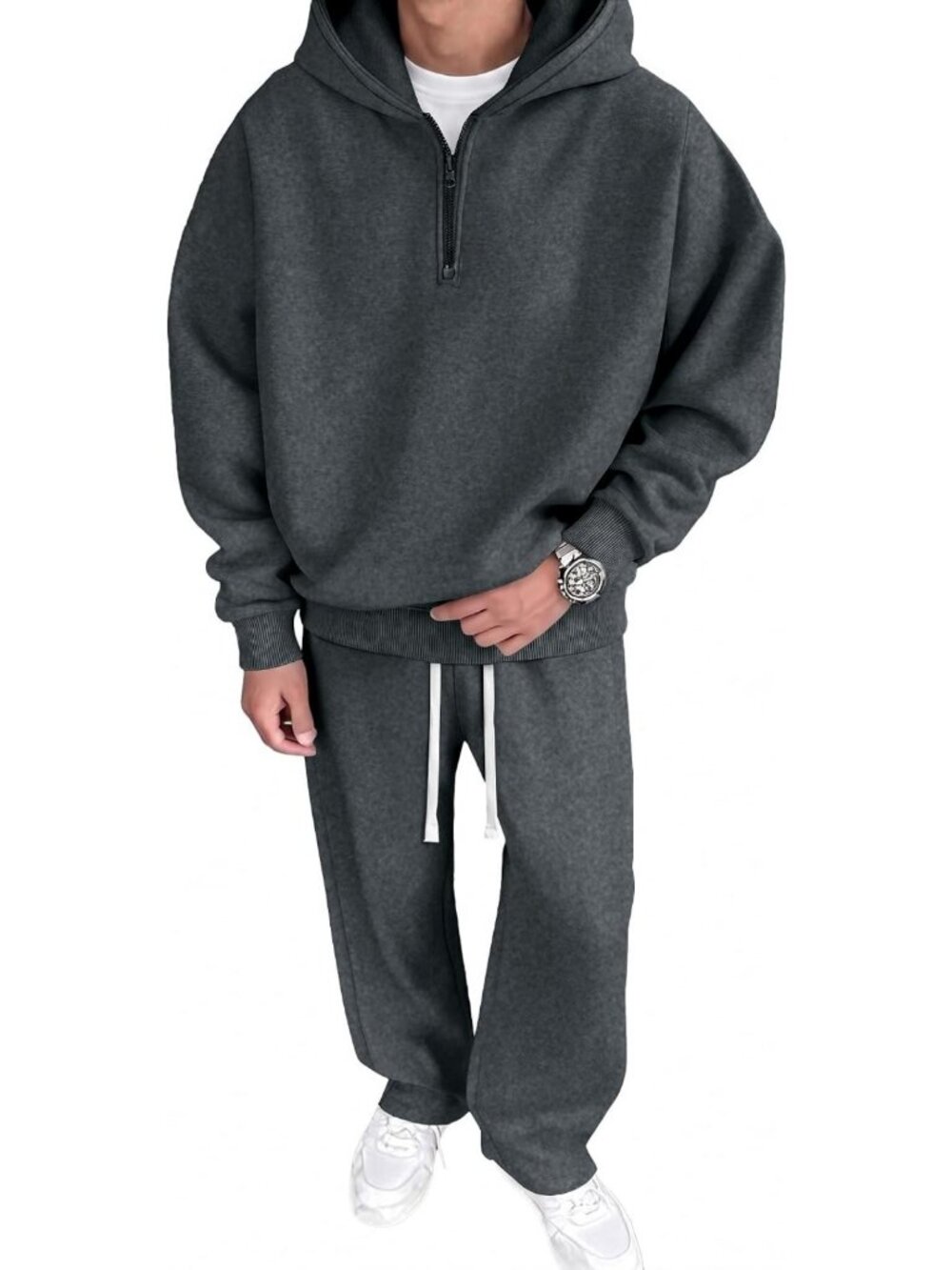 Men's 2-Piece Cotton Hoodie & Sweatpants Set - Stylish Casual Outfit for Comfort